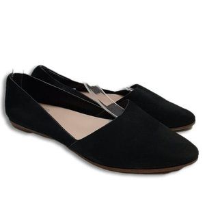 ALDO D'orsay Ballet Flats Slip-On Suede Leather Shoes Black Sz 6.5